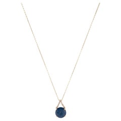 Collar Colgante Zafiro y Diamante Oro Amarillo 14K 1.80ct