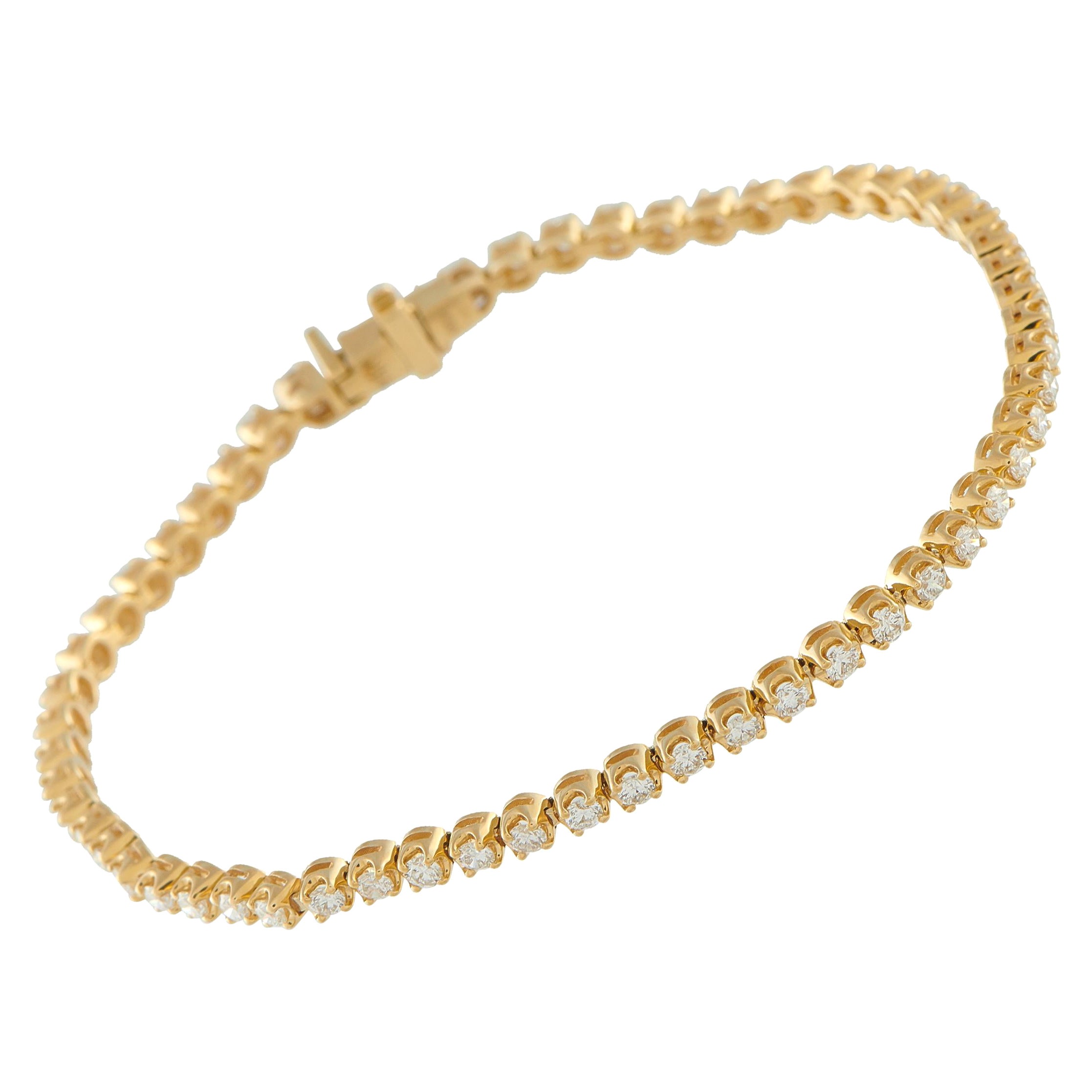 Pulsera de tenis de oro amarillo de 14 quilates con 1,82 ct de diamantes MF17-111325