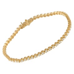 Pulsera de tenis de oro amarillo de 14 quilates con 1,82 ct de diamantes MF17-111325