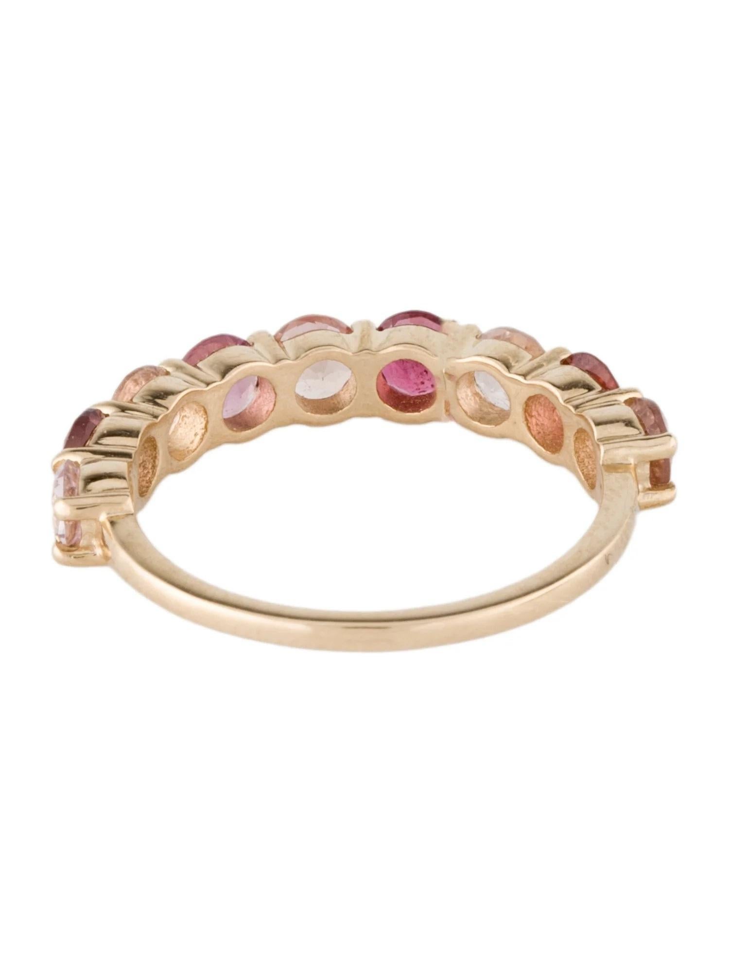 14K Gelbgold 1,83 Karat mehrfarbiger Turmalin-Ring, Größe 6,5 (Rundschliff) im Angebot
