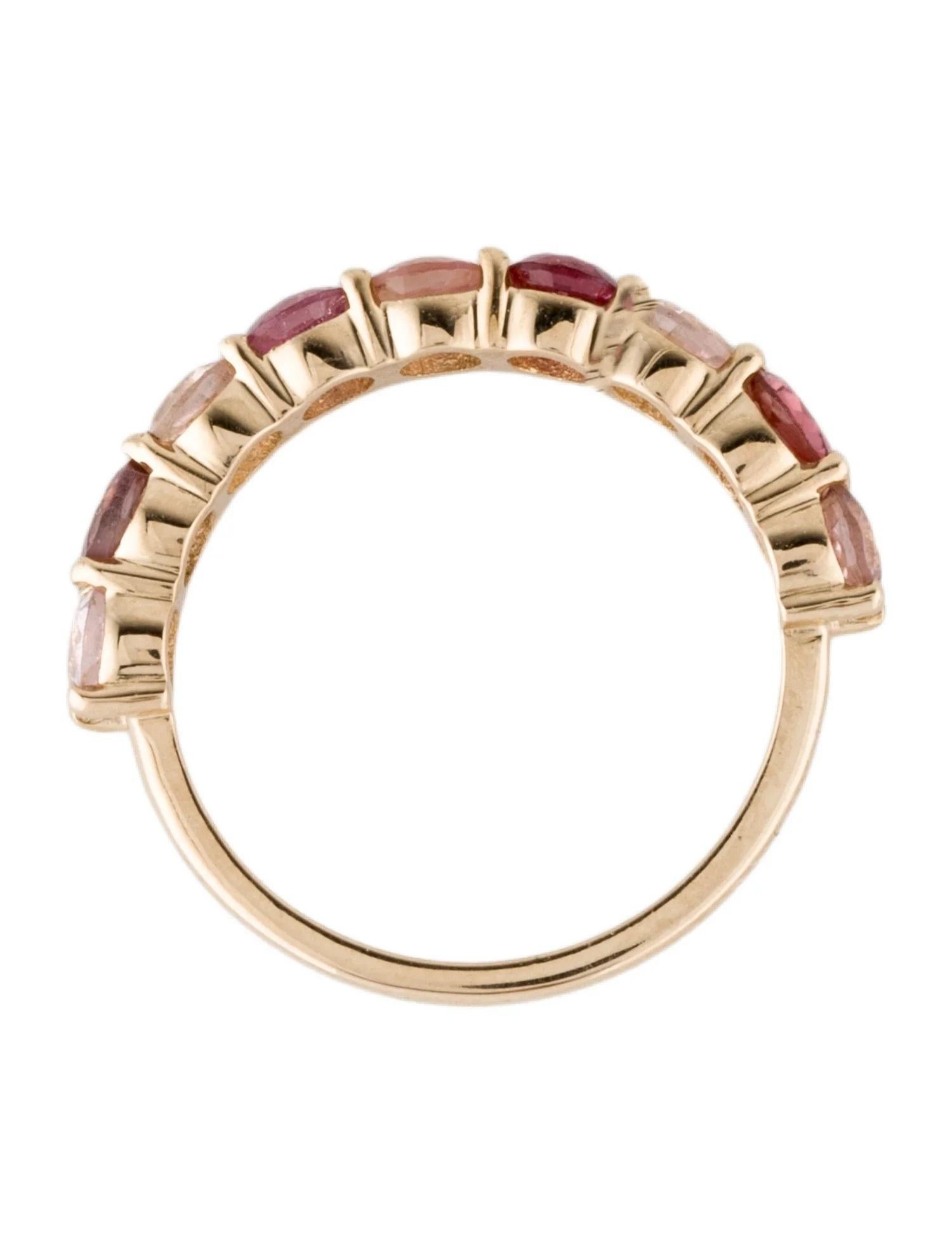 14K Gelbgold 1,83 Karat mehrfarbiger Turmalin-Ring, Größe 6,5 im Zustand „Neu“ im Angebot in Holtsville, NY