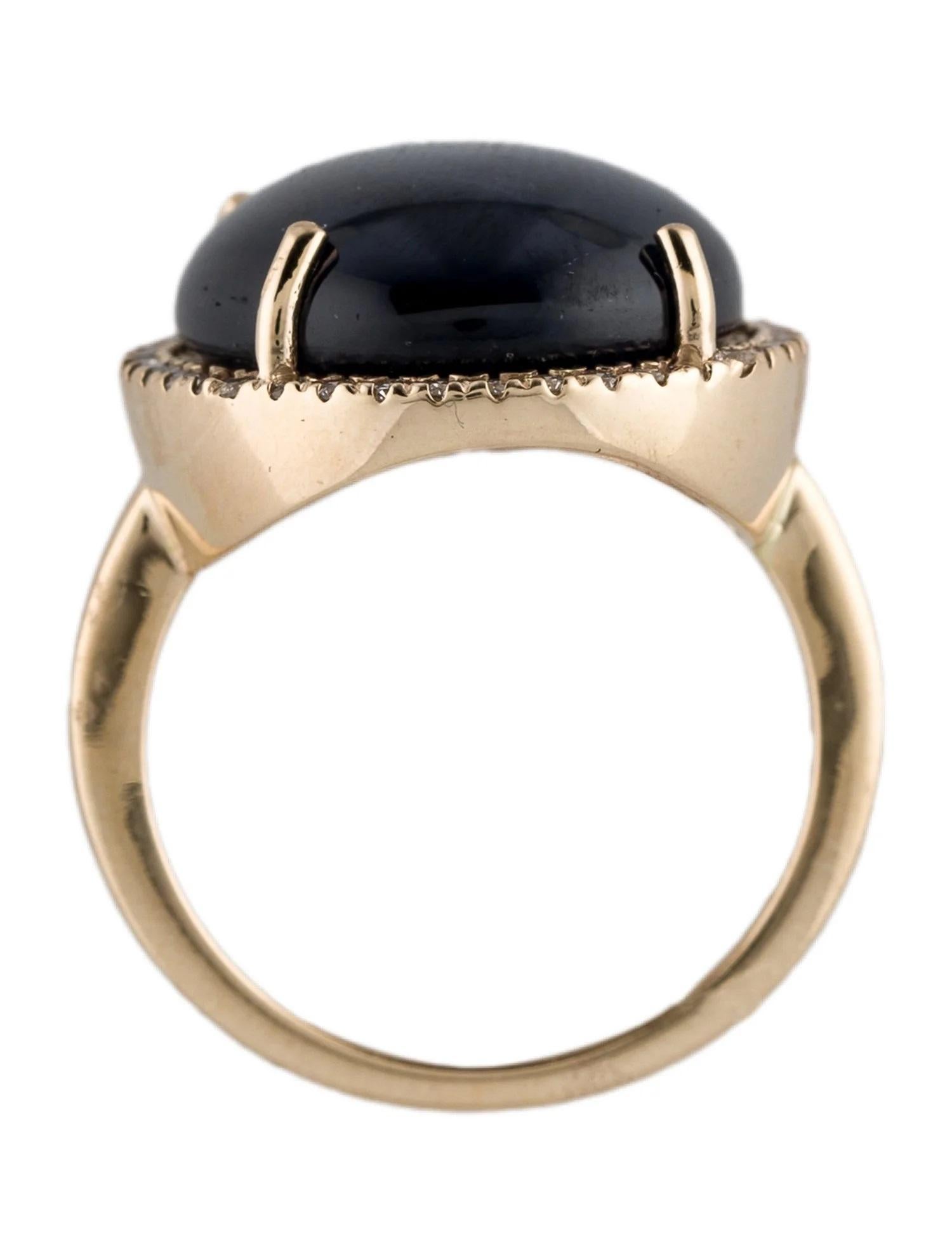 Bague cocktail en or jaune 14 carats avec saphir cabochon ovale 18,61 carats et diamants, taille 6,5 Neuf - En vente à Holtsville, NY
