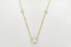 14k Yellow Gold 1.8cttw Diamond Oval Link Necklace, 17 inch - 3.5g