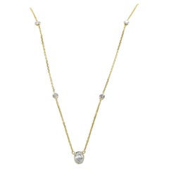 14k Yellow Gold 1.8cttw Diamond Oval Link Necklace, 17 inch - 3.5g