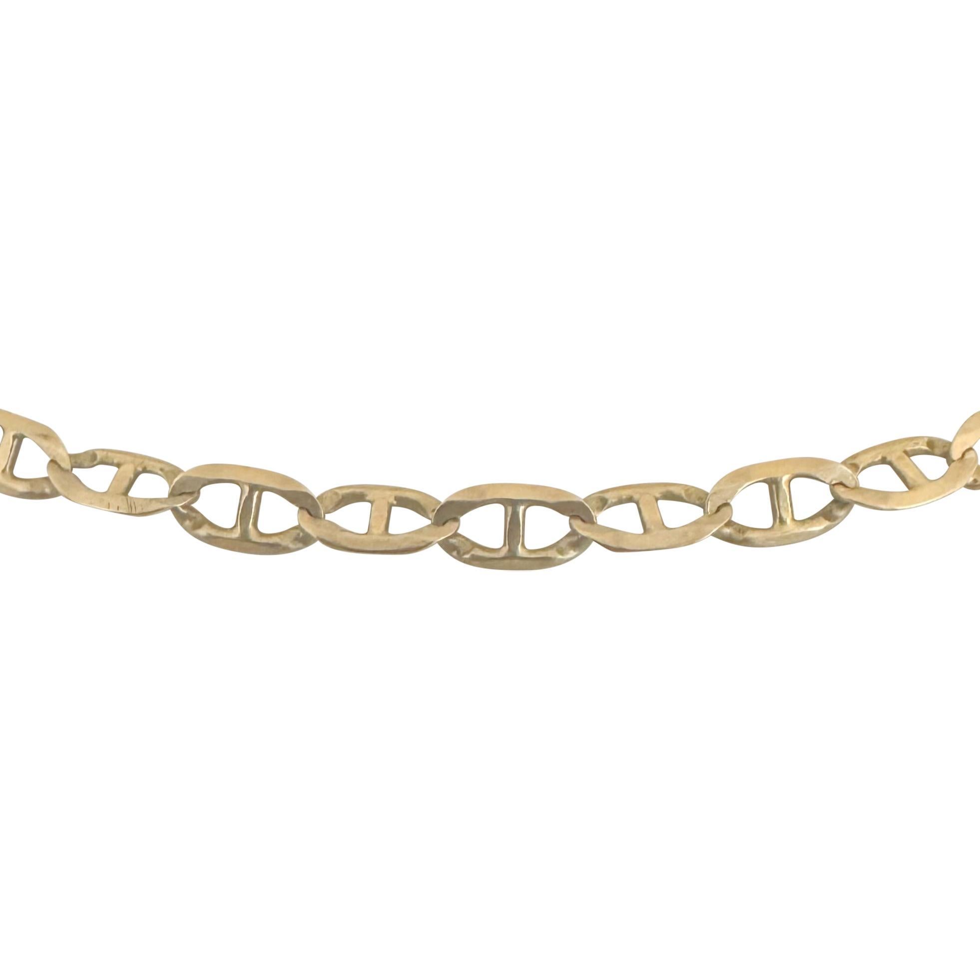 14k Gelbgold 18g Halb Massiv 4,5mm Mariner Gliederkette Halskette Italien 24