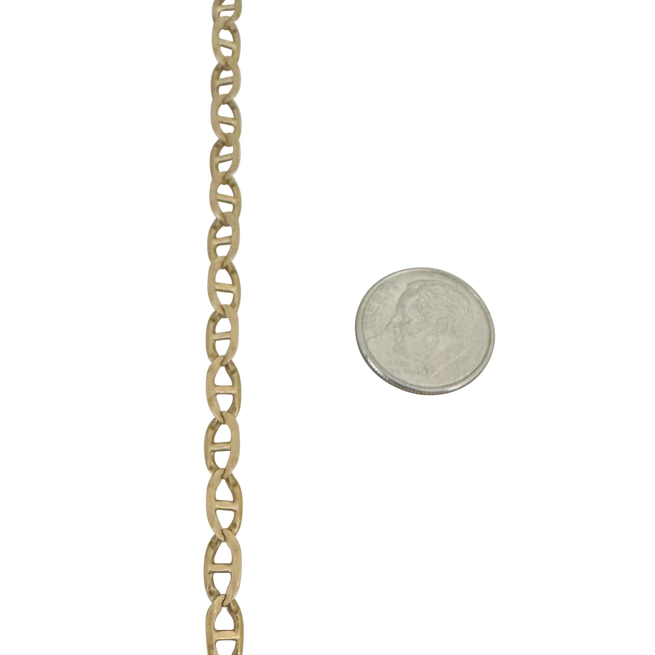 14k Gelbgold 18g Halb Massiv 4,5mm Mariner Gliederkette Halskette Italien 24