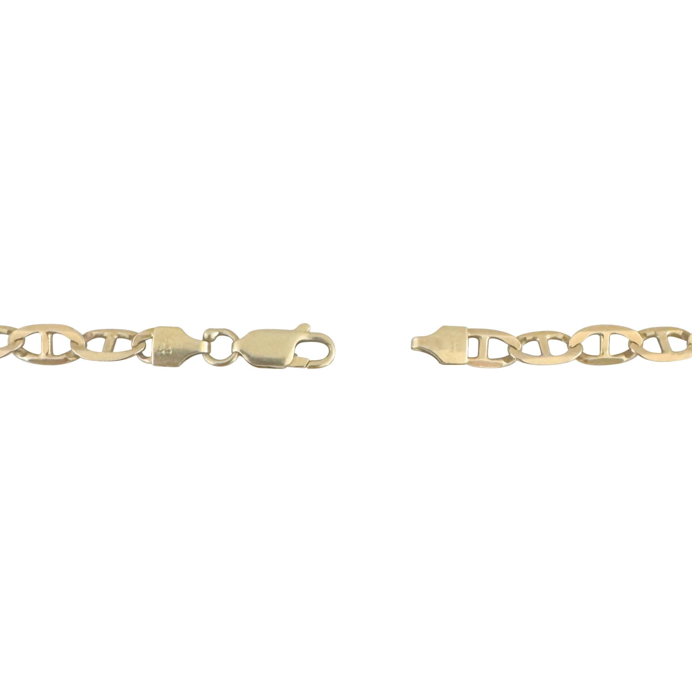 14k Gelbgold 18g Halb Massiv 4,5mm Mariner Gliederkette Halskette Italien 24