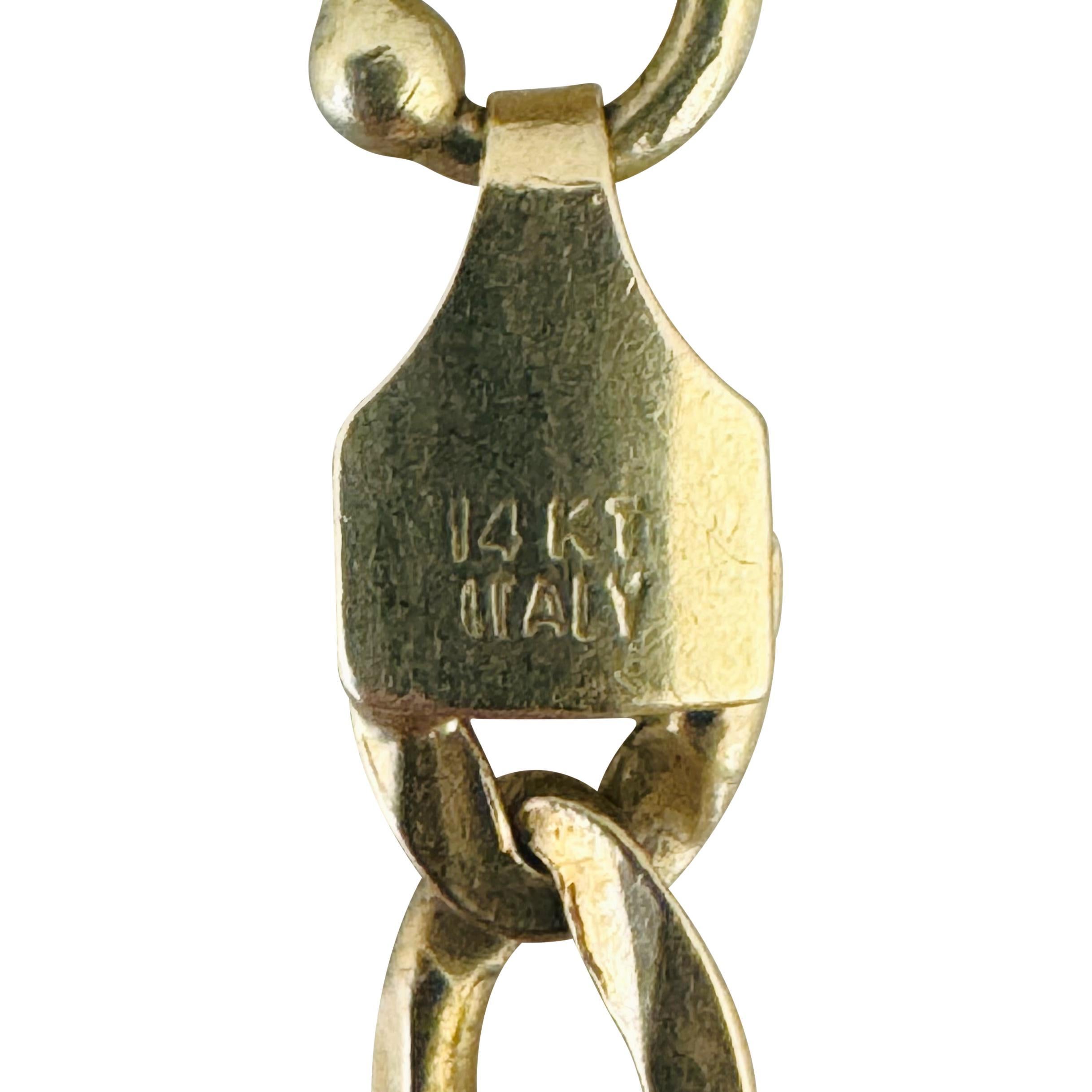 14k Gelbgold 18g Halb Massiv 4,5mm Mariner Gliederkette Halskette Italien 24