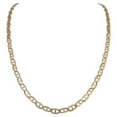 14k Gelbgold 18g Halb Massiv 4,5mm Mariner Gliederkette Halskette Italien 24"