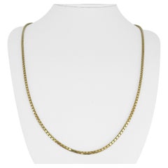 Collana in oro giallo 14k 18g solido 2mm Box Link Italia 24"
