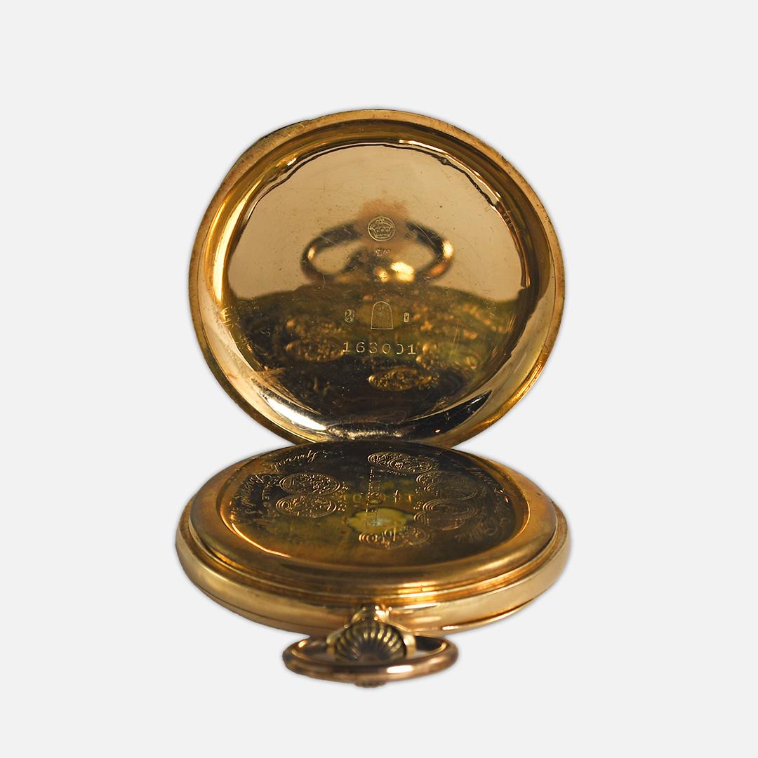 14K Gelbgold 1905 La Maisonnette Schweizer Taschenuhr für Damen oder Herren