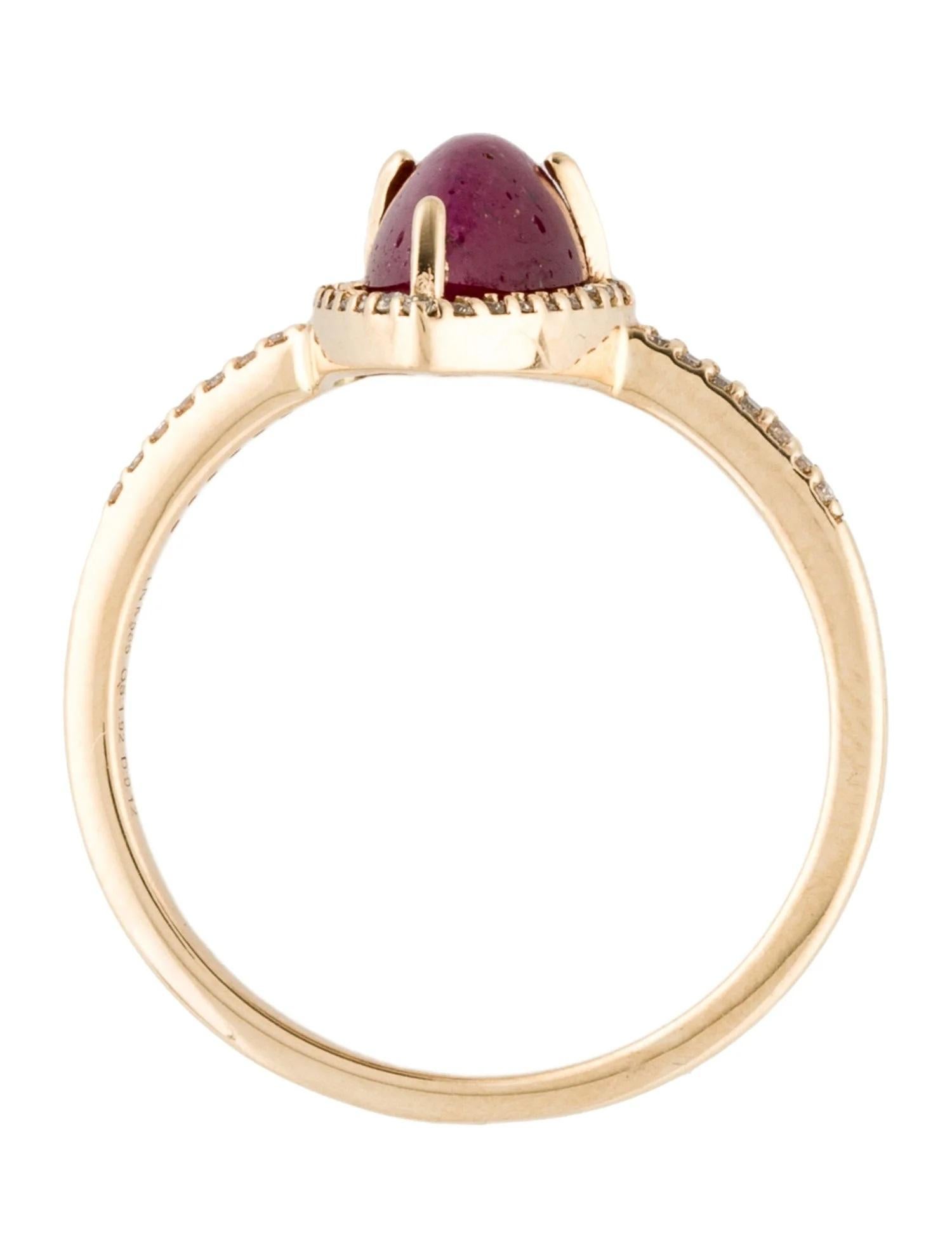 14K Yellow Gold 1.92ct Ruby & Diamond Cocktail Ring, Size 6.75 In New Condition For Sale In Holtsville, NY