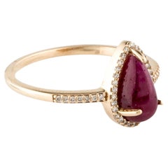 14K Yellow Gold 1.92ct Ruby & Diamond Cocktail Ring, Size 6.75