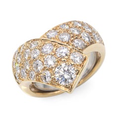 14k Yellow Gold 1.92tcw H Si1 Diamond Overlap Pave Ring
