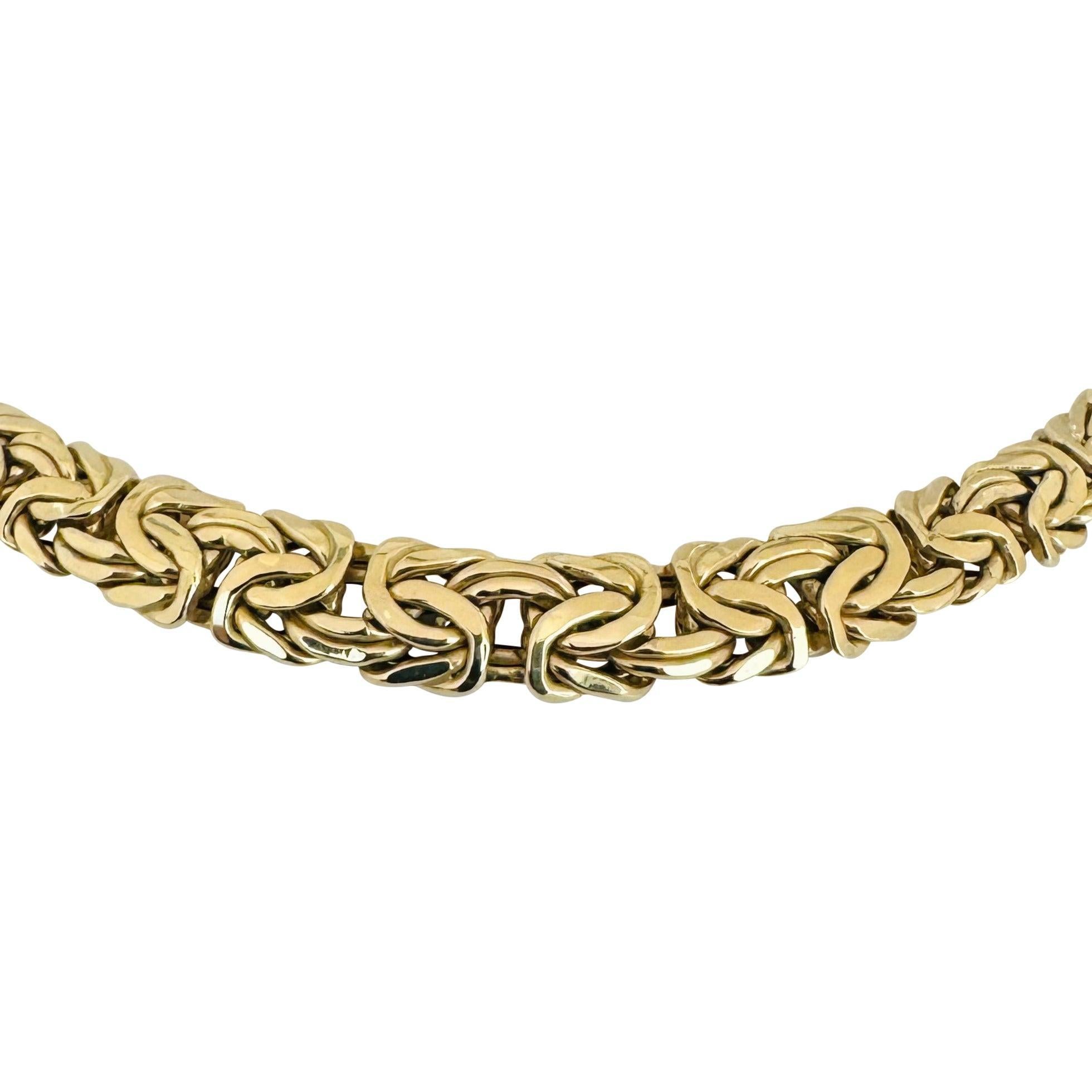14k Gelbgold 19,3g abgestufte byzantinische Gliederkette Halskette Italien 16,5