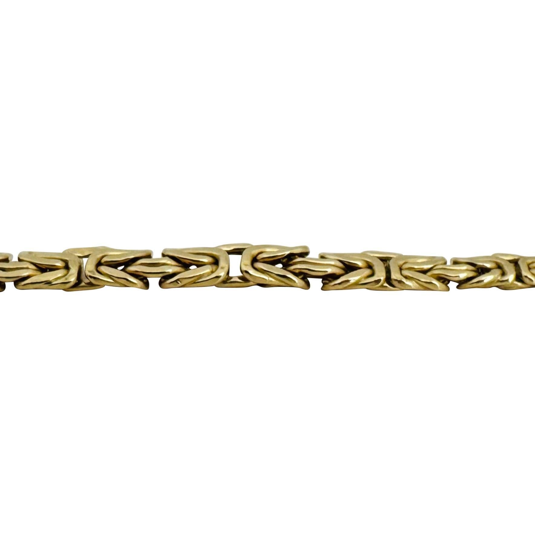 14k Gelbgold 19,3g abgestufte byzantinische Gliederkette Halskette Italien 16,5