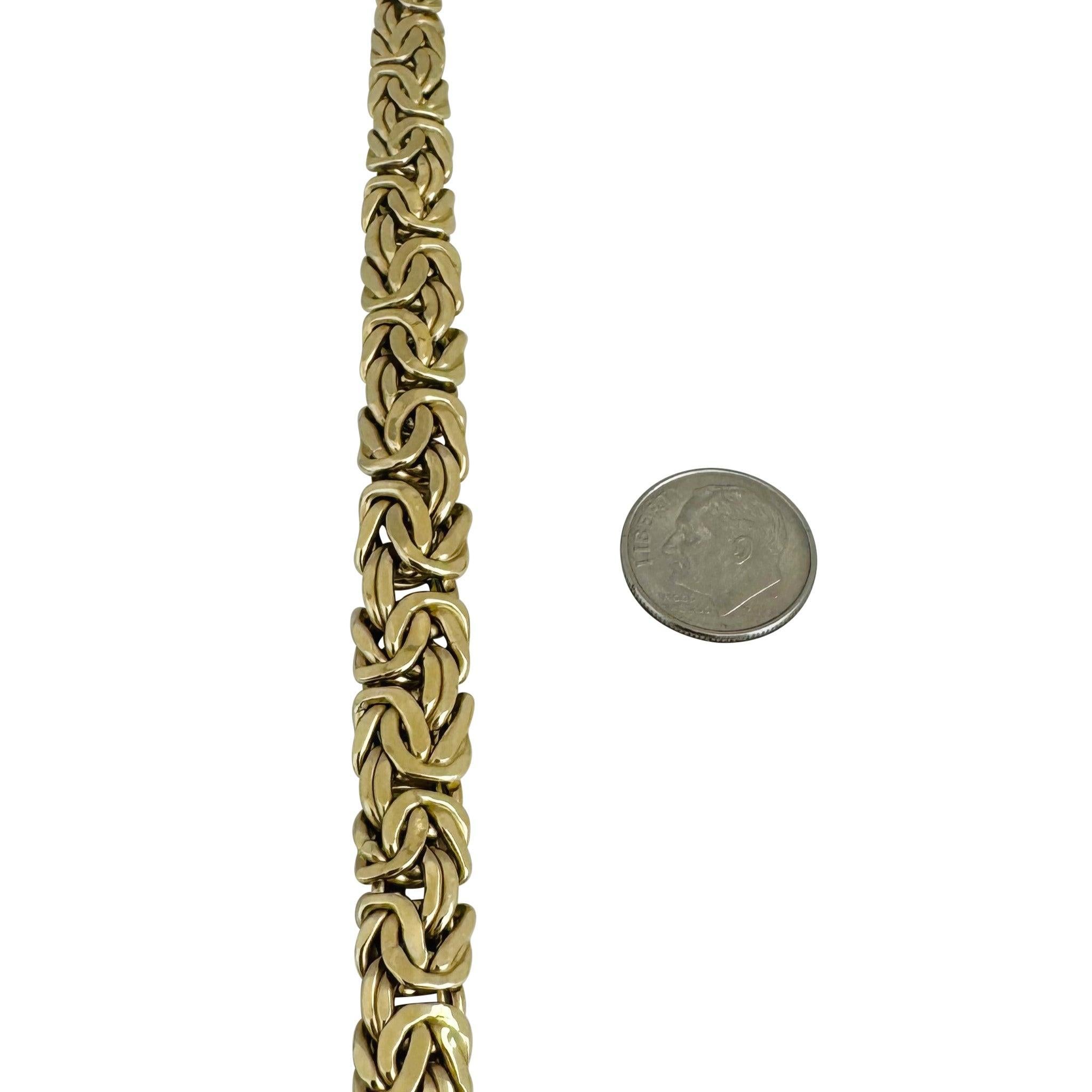14k Gelbgold 19,3g abgestufte byzantinische Gliederkette Halskette Italien 16,5