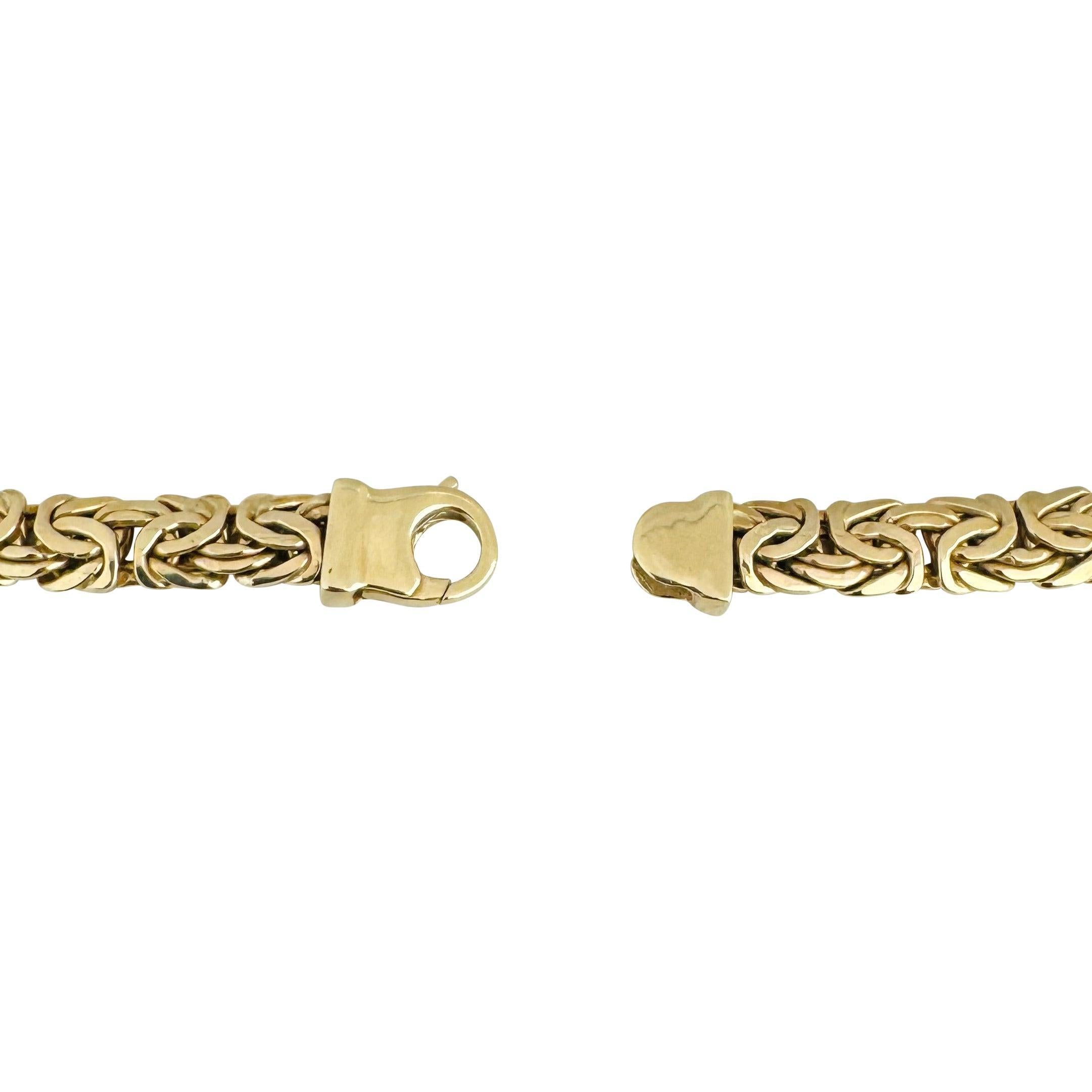 14k Gelbgold 19,3g abgestufte byzantinische Gliederkette Halskette Italien 16,5