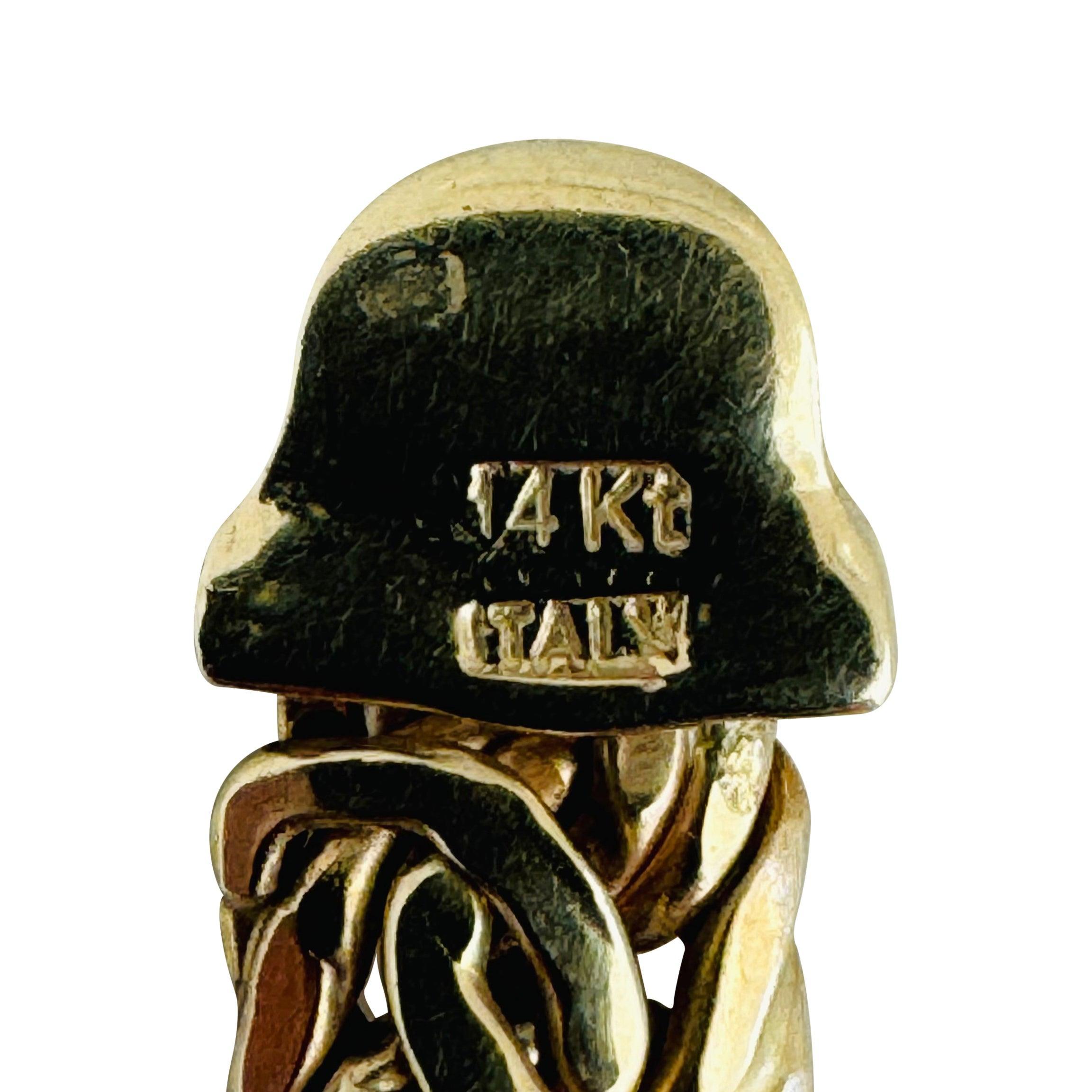 14k Gelbgold 19,3g abgestufte byzantinische Gliederkette Halskette Italien 16,5