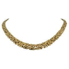 14k Gelbgold 19,3g abgestufte byzantinische Gliederkette Halskette Italien 16,5"