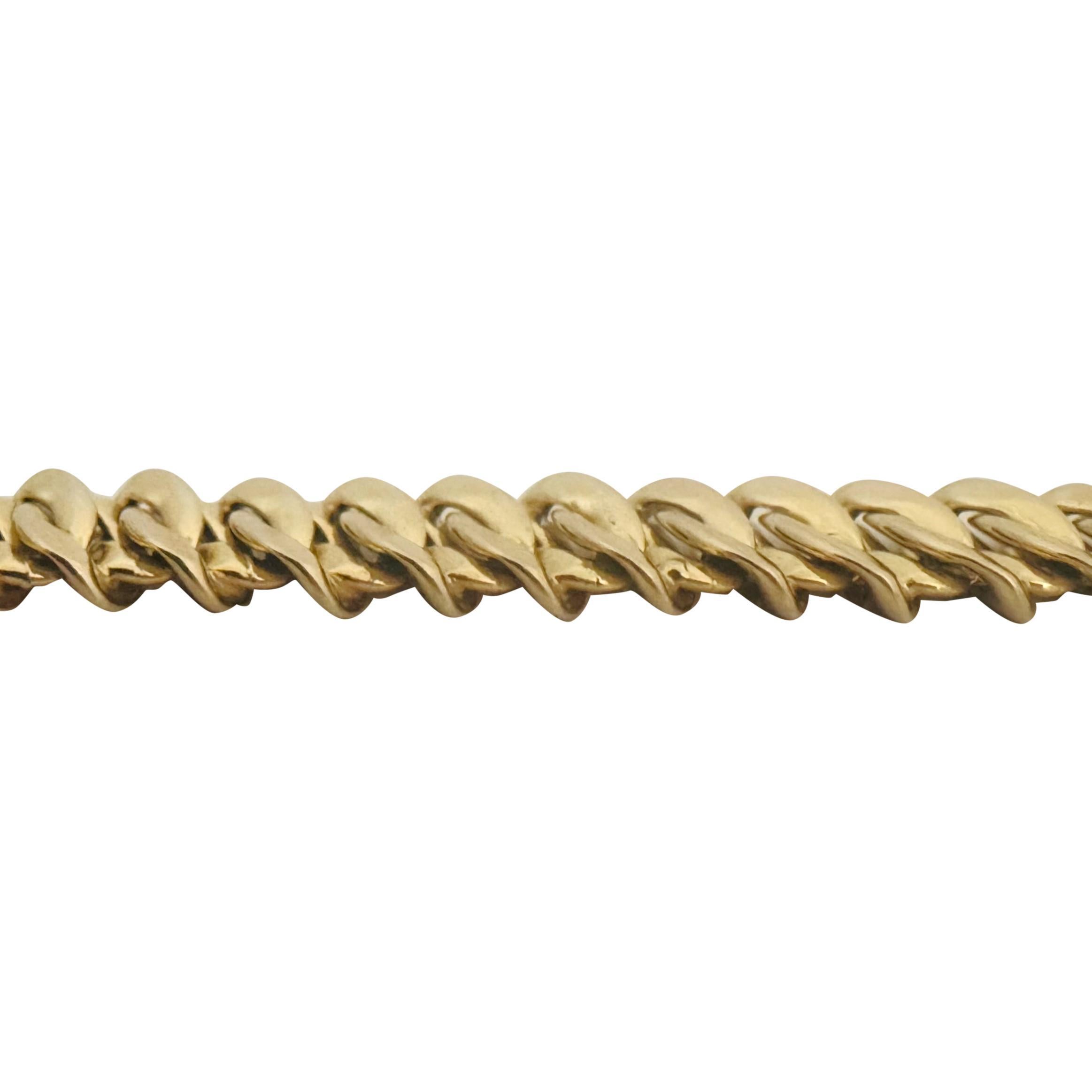 Women's 14k Yellow Gold 19.3g Ladies Thick Spiral Link Bracelet Italy 7