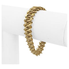 14k Yellow Gold 19.3g Ladies Thick Spiral Link Bracelet Italy 7"