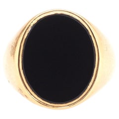 14K Yellow Gold 1950s Tiffany & Co. Onyx Ring