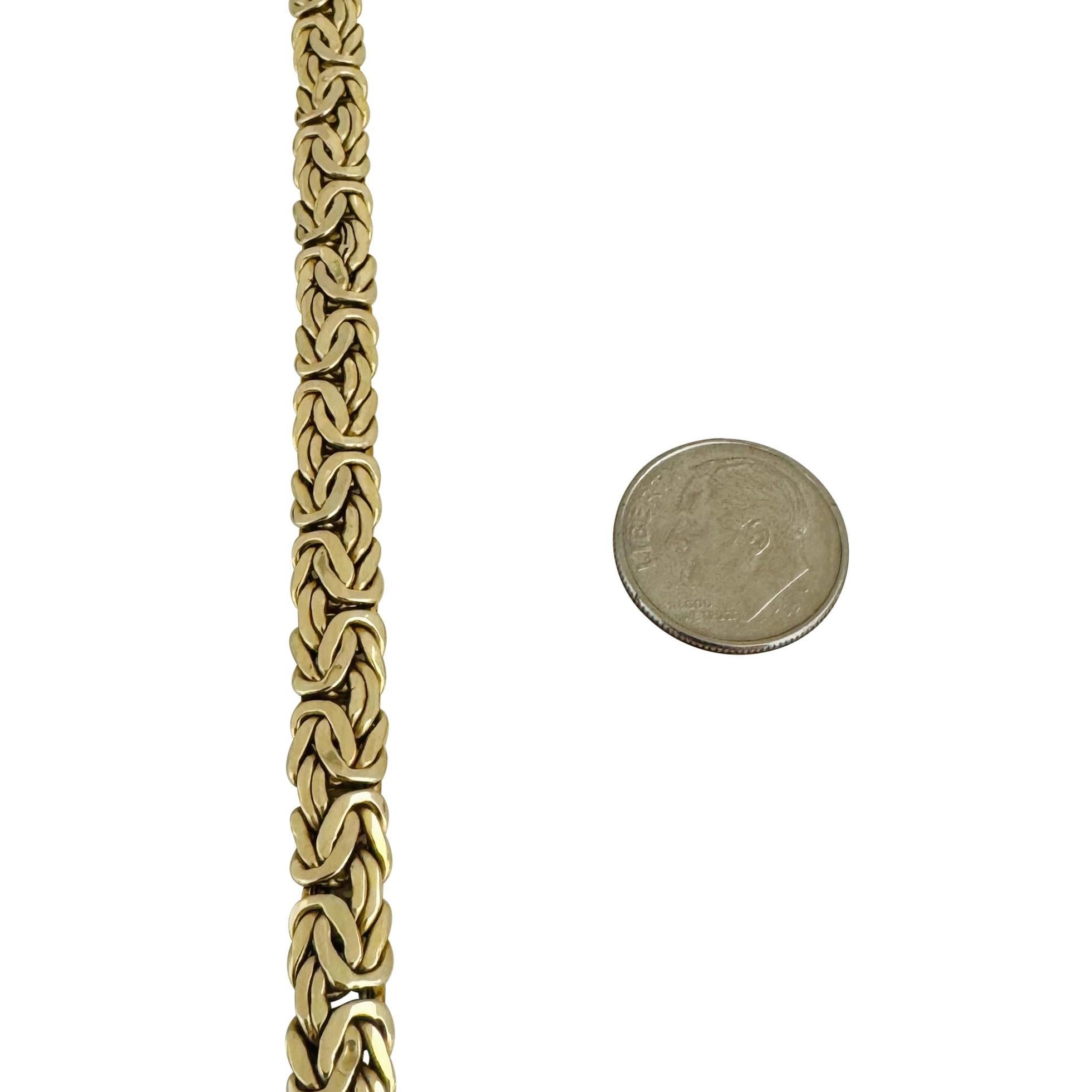 Women's 14k Yellow Gold 19.7g Ladies Thick 7mm Byzantine Link Necklace 16.5
