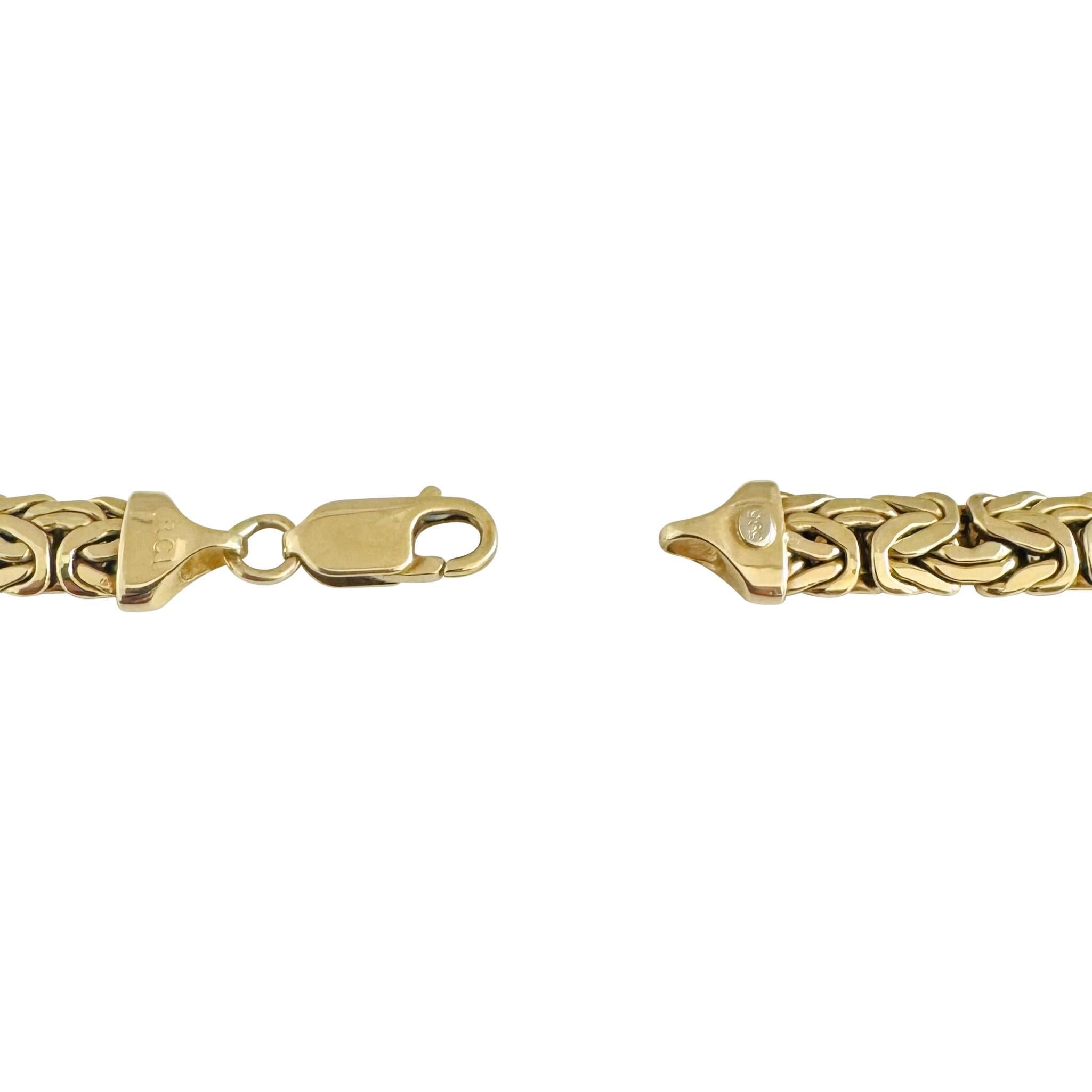 14k Yellow Gold 19.7g Ladies Thick 7mm Byzantine Link Necklace 16.5