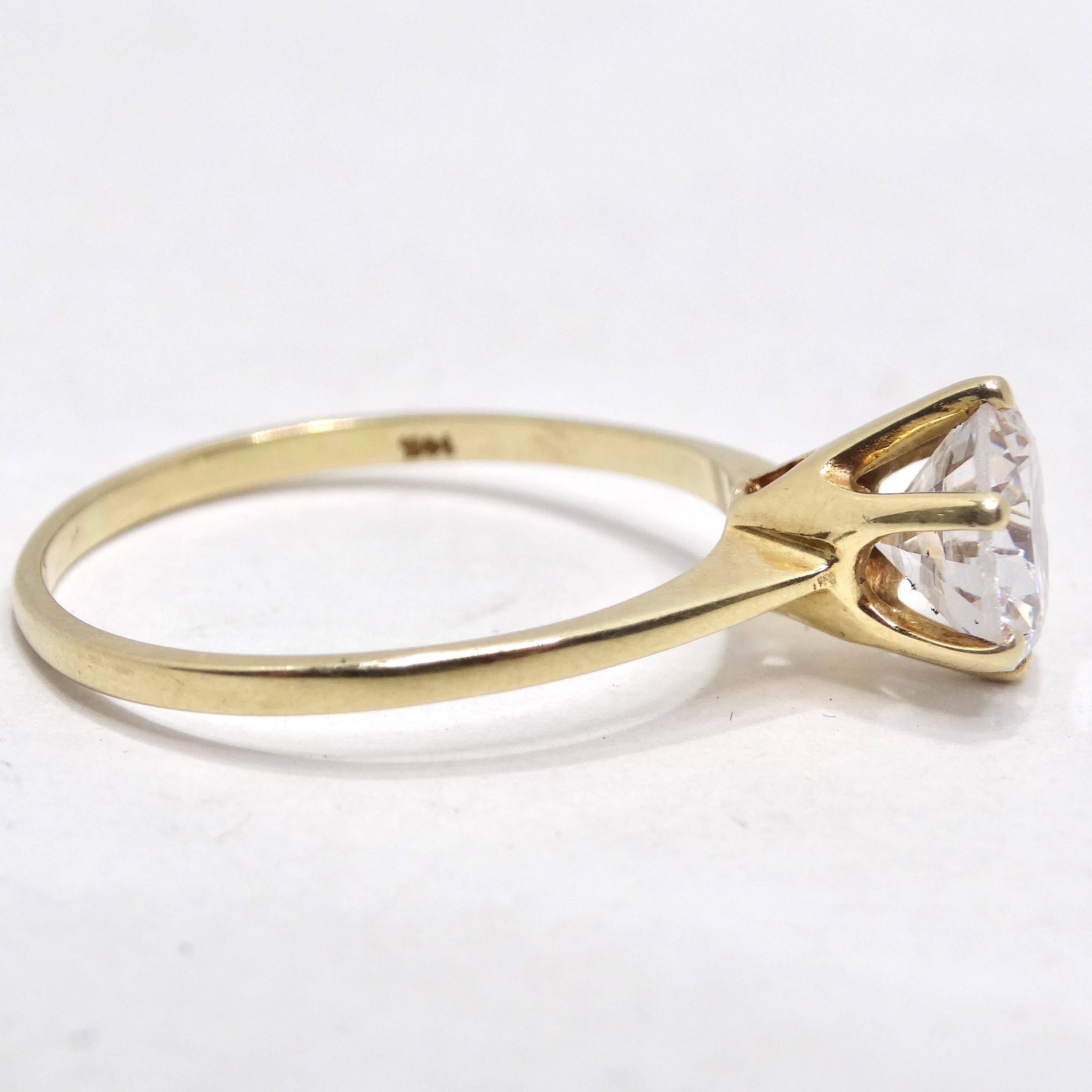 cubic zirconia engagement rings yellow gold