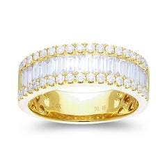 14K Yellow Gold 1981 Classic Collection Ring with 0.1.5 Carat Diamonds