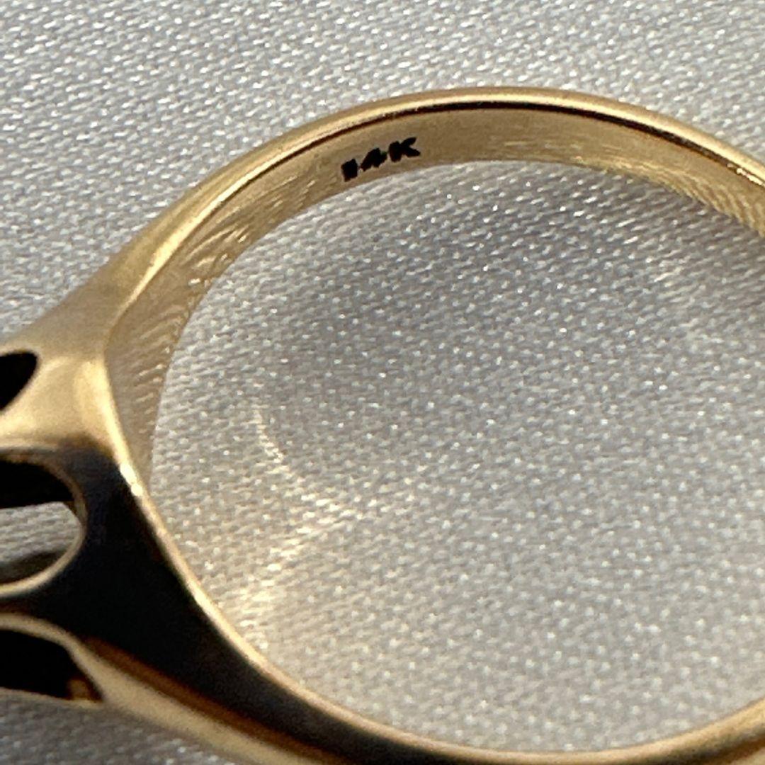14 Karat Gelbgold Ring aus dem 19. Jahrhundert mit weißem Diamanten im Brillantschliff  Größe 5.75 im Angebot 2