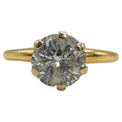 14k Yellow Gold 19th Century Victorian Brilliant Cut Diamond Crown Ring Size 6