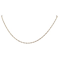 14k Yellow Gold 1mm Wide 16" Rope Chain Necklace #29