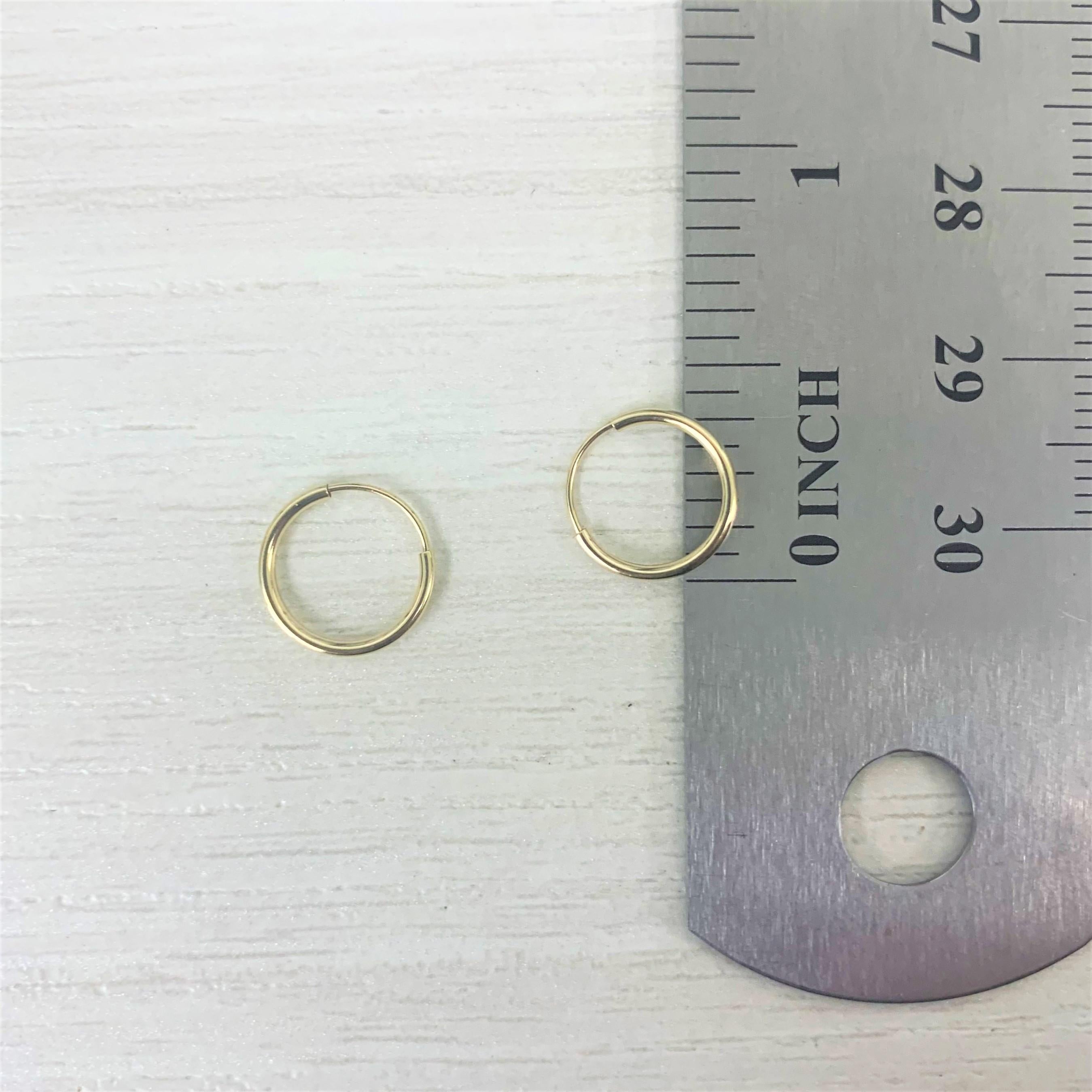 14k solid gold endless hoop earrings