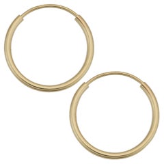 14K Yellow Gold Endless Hoop Earrings for Her