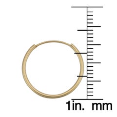 14K Yellow Gold Endless Hoop Earrings for Her