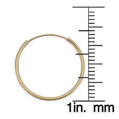 14K Yellow Gold Endless Hoop Earrings for Her