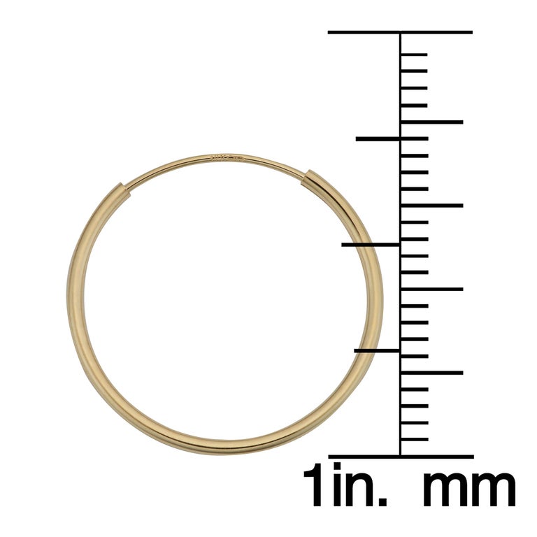 14K Yellow Gold Endless Hoop Earrings for Her For Sale at 1stDibs