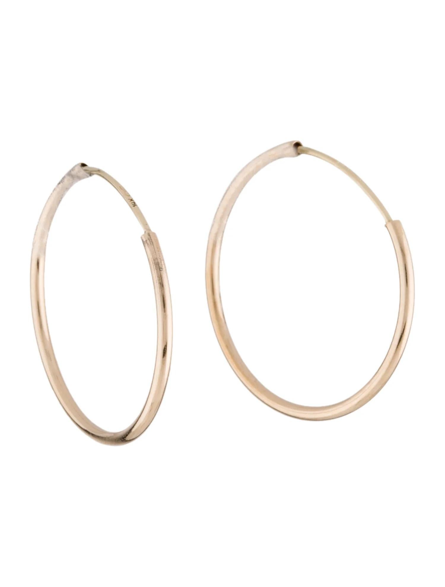 14K Yellow Gold Endless Hoop Earrings for Her In New Condition For Sale In Great neck, NY