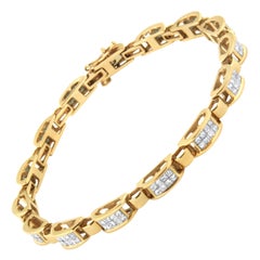 Bracciale Tennis in oro giallo 14K con diamanti taglio principessa da 2,5 carati