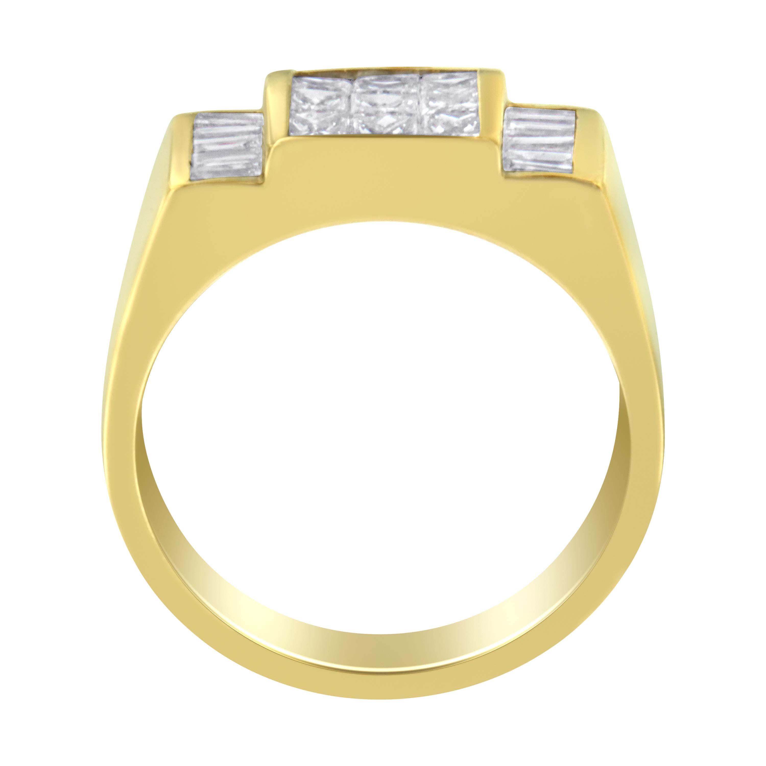Modern 14k Yellow Gold 2 1/5 Carat Diamond Ring