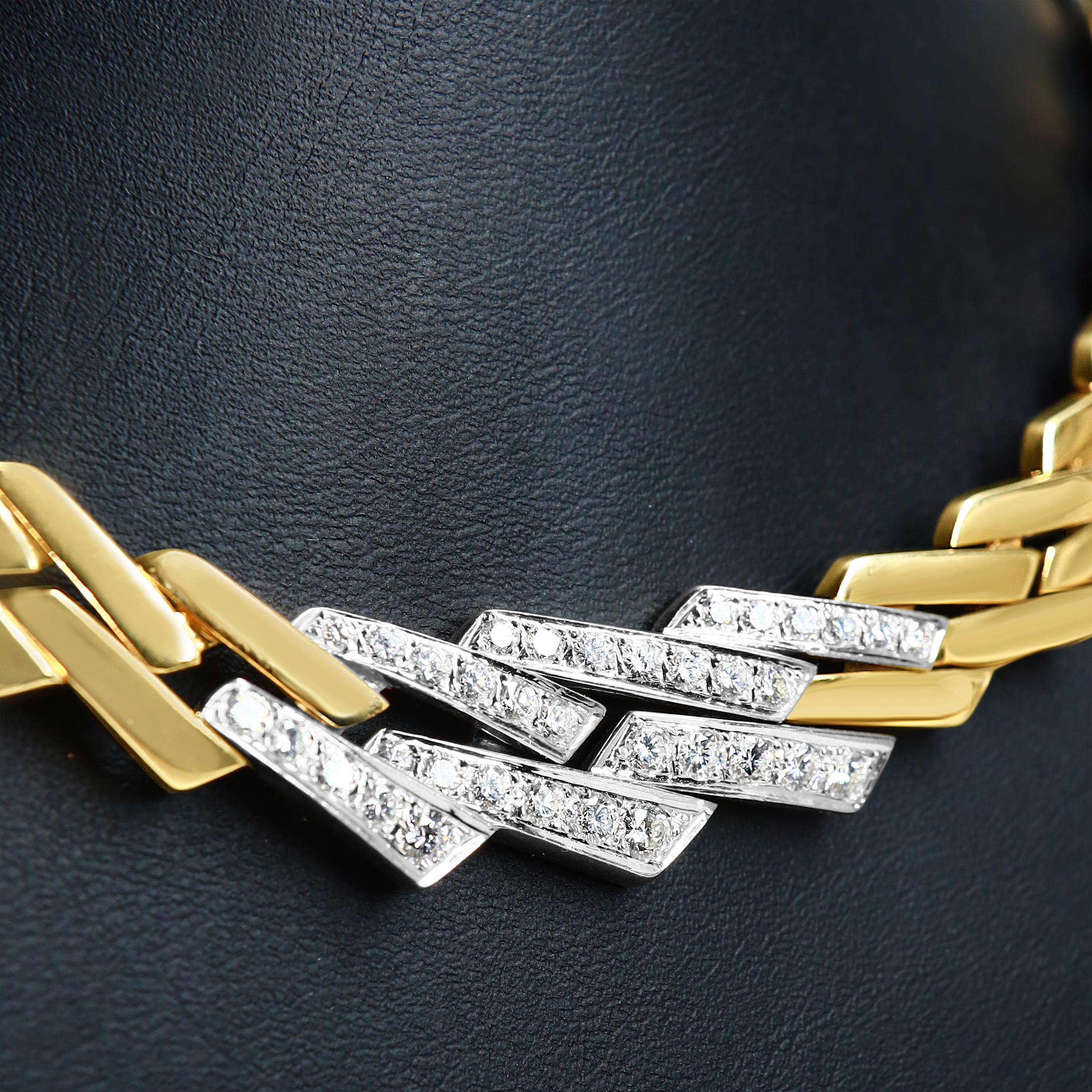 14k Gelbgold 2 3/4 Karat Pave Diamant Miami Cuban Curb Link Kette Halskette (Zeitgenössisch) im Angebot