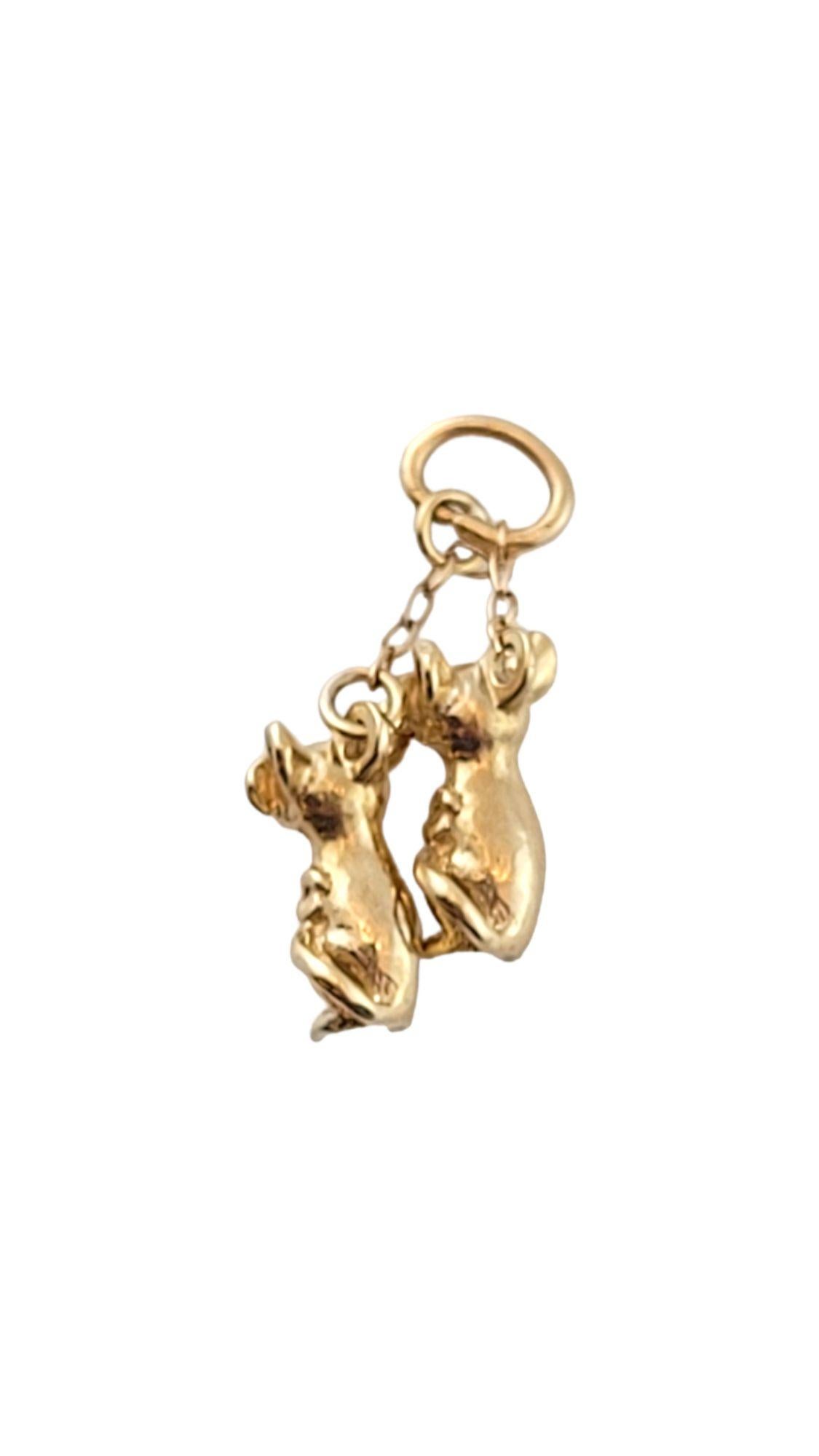 Women's 14K Yellow Gold 2 Blind Mice Charm #14316 For Sale