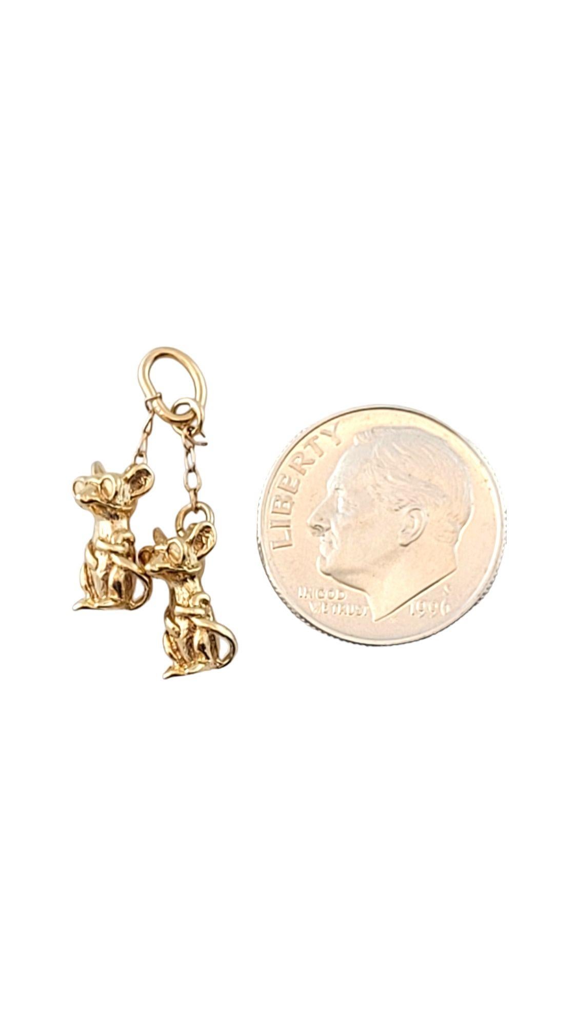 14K Yellow Gold 2 Blind Mice Charm #14316 For Sale 1
