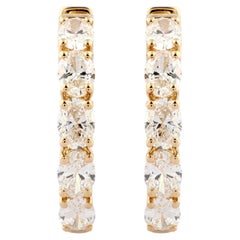 14-karätiges Gelbgold, Huggie-Creolen mit rundgeschliffenen Diamanten (2 Karat)