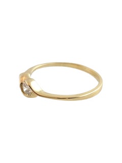 14K Yellow Gold 2 Diamond Ring Band Size 6 #14815