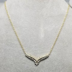 14k Yellow Gold 2 Row Channel and Prong Set Diamond Necklace with 1.25cts