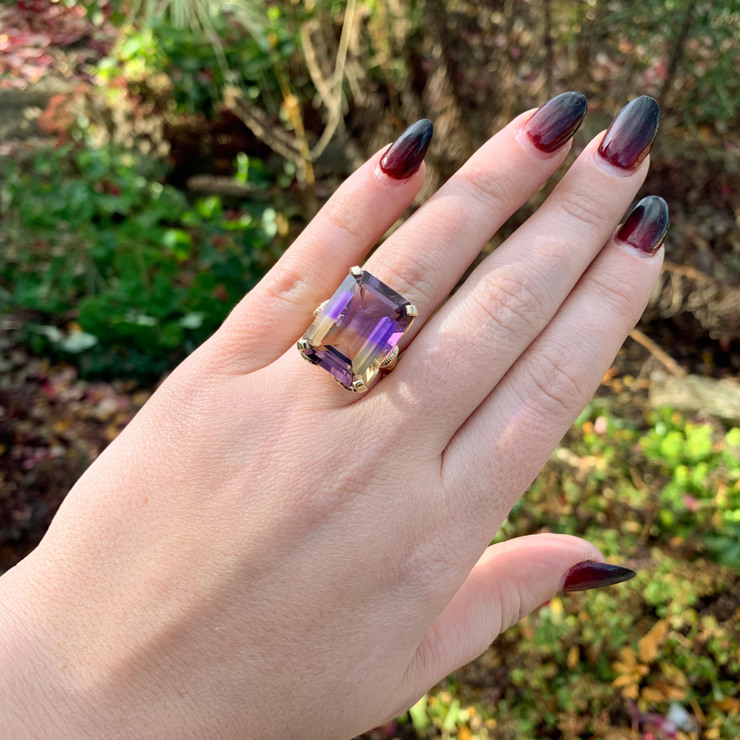 14 Karat Gelbgold 20 Karat Ametrine Ring Damen