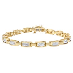 14K Yellow Gold 2.0 Carat Princess-Cut Diamond Links of Love Bracelet